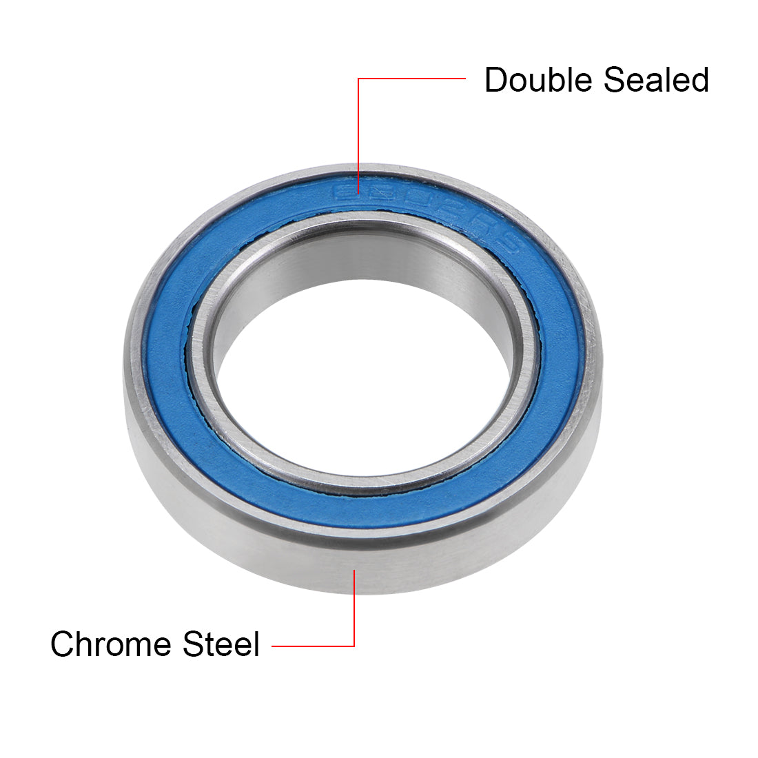uxcell Uxcell Deep Groove Ball Bearing Thin Section Double Seal Chrome Steel Blue Cover