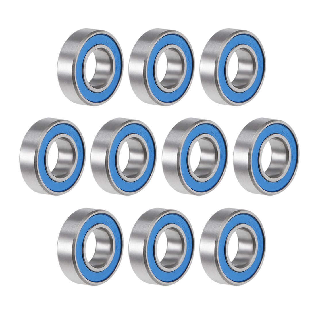 uxcell Uxcell Deep Groove Ball Bearings Double Sealed Chrome Steel P6 Z1 Blue Cover