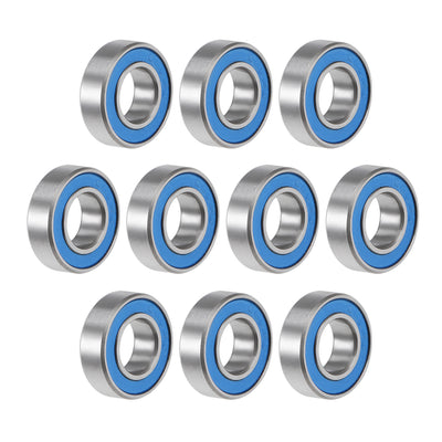 Harfington Uxcell Deep Groove Ball Bearings Double Sealed Chrome Steel P6 Z1 Blue Cover