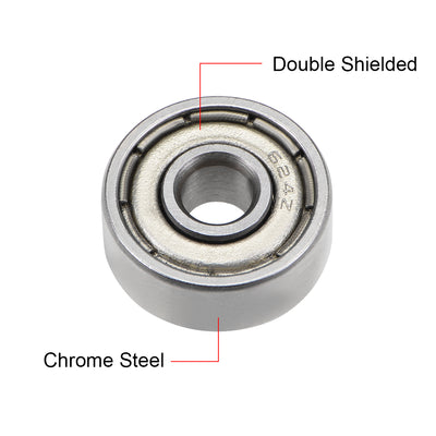 Harfington Deep Groove Ball Bearings Metric Double Shielded Chrome Steel ABEC3 Z1 Level