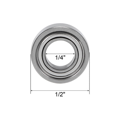 Harfington Deep Groove Ball Bearings Inch Double Shielded Chrome Steel ABEC-3 Z1
