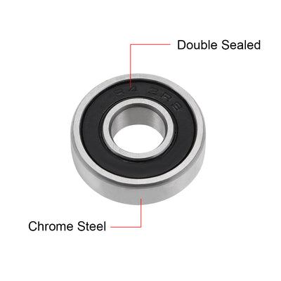 Harfington Uxcell Deep Groove Ball Bearings Inch Double Sealed Chrome Steel ABEC-3 Z1