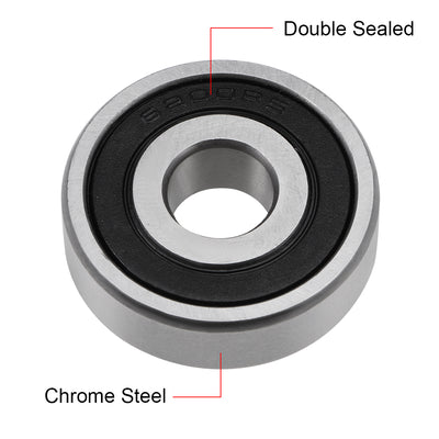 Harfington Uxcell Deep Groove Ball Bearing Double Sealed P6 Z1 Level Bearings