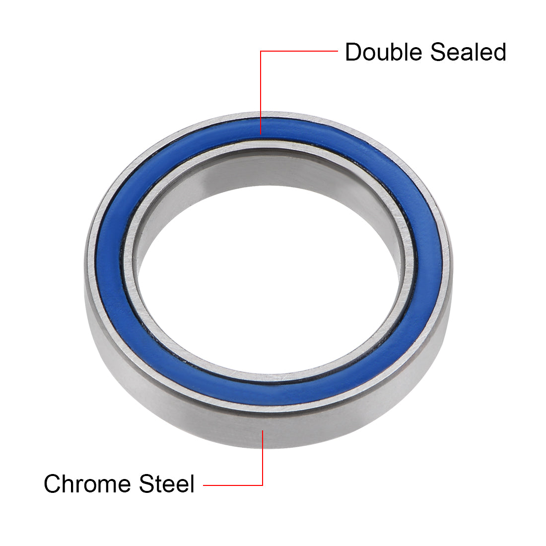 uxcell Uxcell Deep Groove Ball Bearing Thin Section Double Seal Chrome Steel Blue Cover