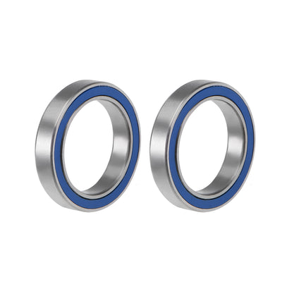 Harfington Uxcell Deep Groove Ball Bearing Thin Section Double Seal Chrome Steel Blue Cover