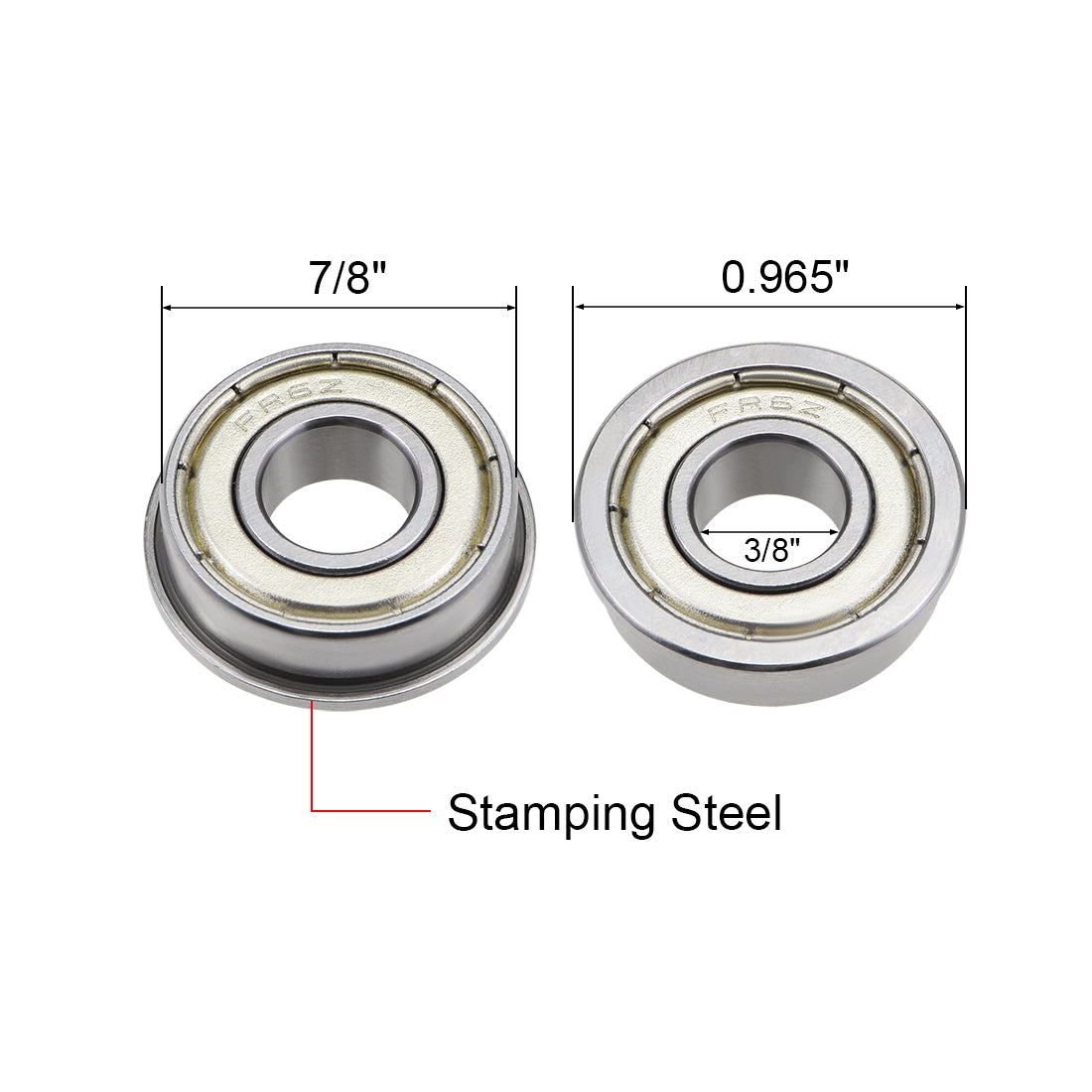 Harfington Flange Deep Groove Ball Bearings Inch Double Shielded Chrome Steel
