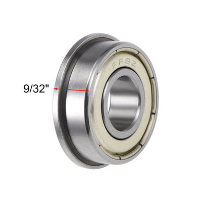Harfington Flange Deep Groove Ball Bearings Inch Double Shielded Chrome Steel