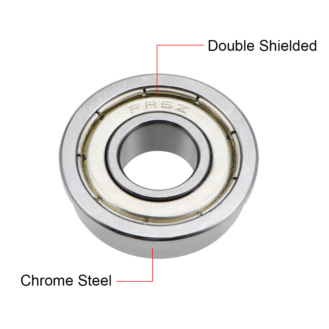 Harfington FR6ZZ Flange Ball Bearing 3/8"x7/8"x9/32" Shielded Chrome Bearings 4pcs