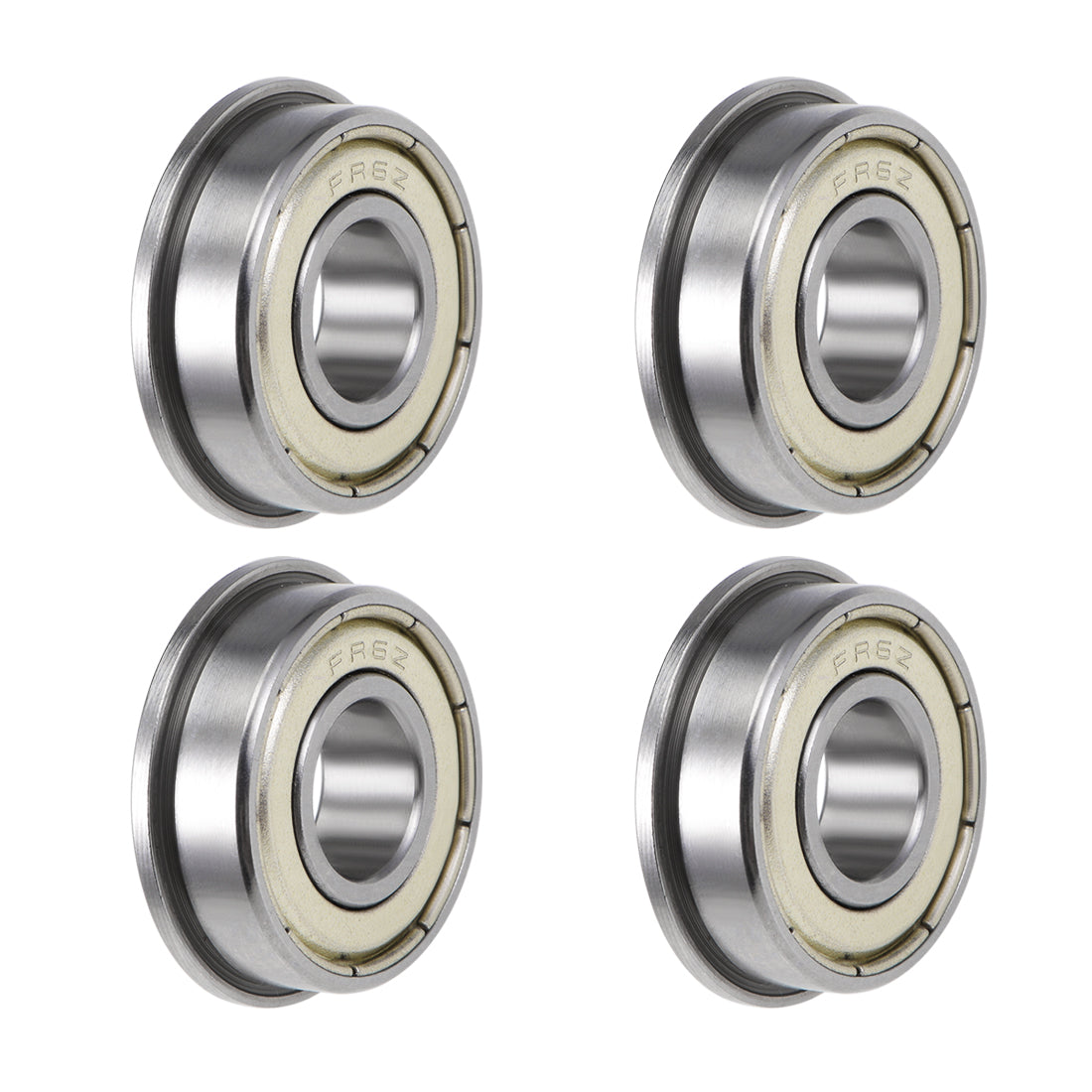 Harfington FR6ZZ Flange Ball Bearing 3/8"x7/8"x9/32" Shielded Chrome Bearings 4pcs