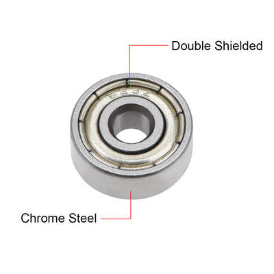 Harfington Uxcell Deep Groove Ball Bearing Double Shielded ABEC-3 Bearings