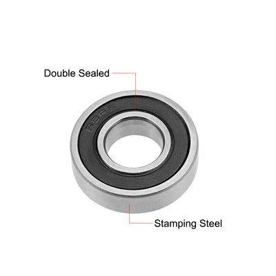 Harfington Uxcell Deep Groove Ball Bearings Inch Double Sealed Chrome Steel ABEC-3 Z1