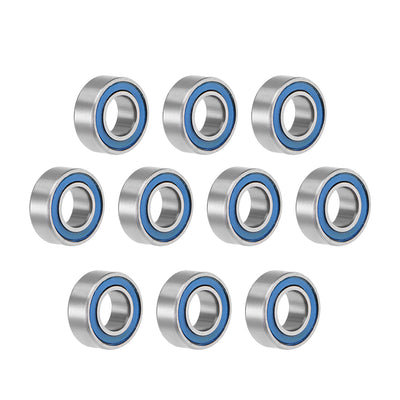 Harfington Uxcell Deep Groove Ball Bearings Double Sealed Chrome Steel P6 Z1 Blue Cover