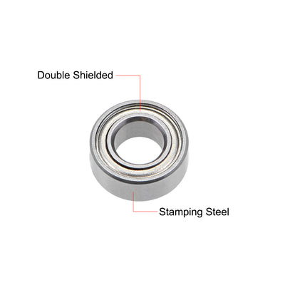 Harfington Deep Groove Ball Bearings Metric Double Shield Chrome Steel ABEC-3 Z1