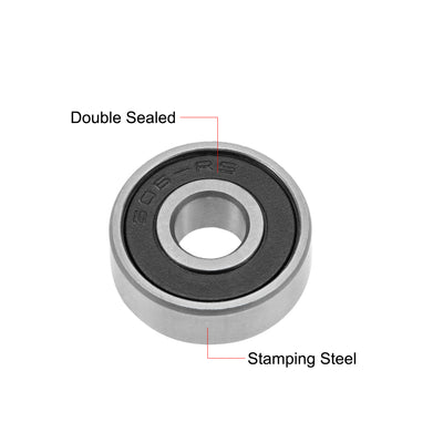 Harfington Uxcell Deep Groove Ball Bearing Double Sealed P6 Z1 Bearings
