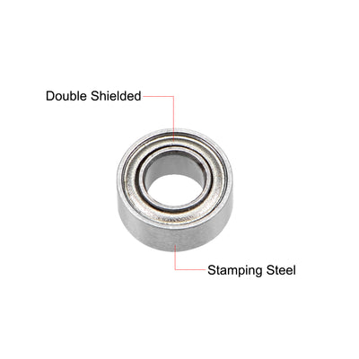 Harfington Deep Groove Ball Bearings Inch Double Shielded Chrome Steel ABEC-3 Z1