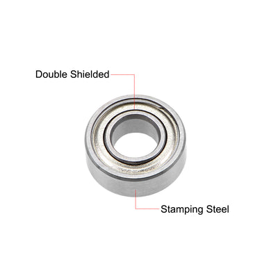 Harfington Deep Groove Ball Bearings Metric Double Shield Chrome Steel ABEC-3 Z1