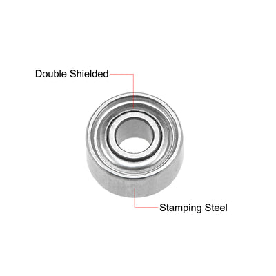 Harfington Uxcell Deep Groove Ball Bearing Double Shielded ABEC-3 Bearings