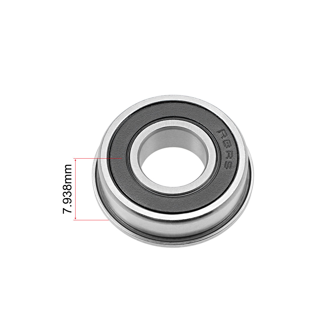 Harfington FR8-2RS Flange Ball Bearing 1/2"x1-1/8"x5/16" Shielded Chrome Bearings 4pcs