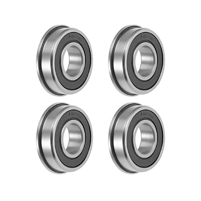 Harfington FR8-2RS Flange Ball Bearing 1/2"x1-1/8"x5/16" Shielded Chrome Bearings 4pcs