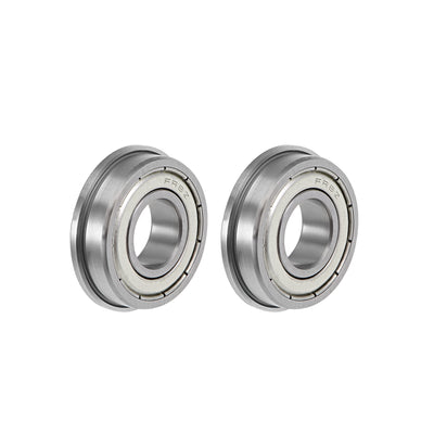 Harfington FR8ZZ Flange Ball Bearing 1/2"x1-1/8"x5/16" Shielded Chrome Bearings 2pcs