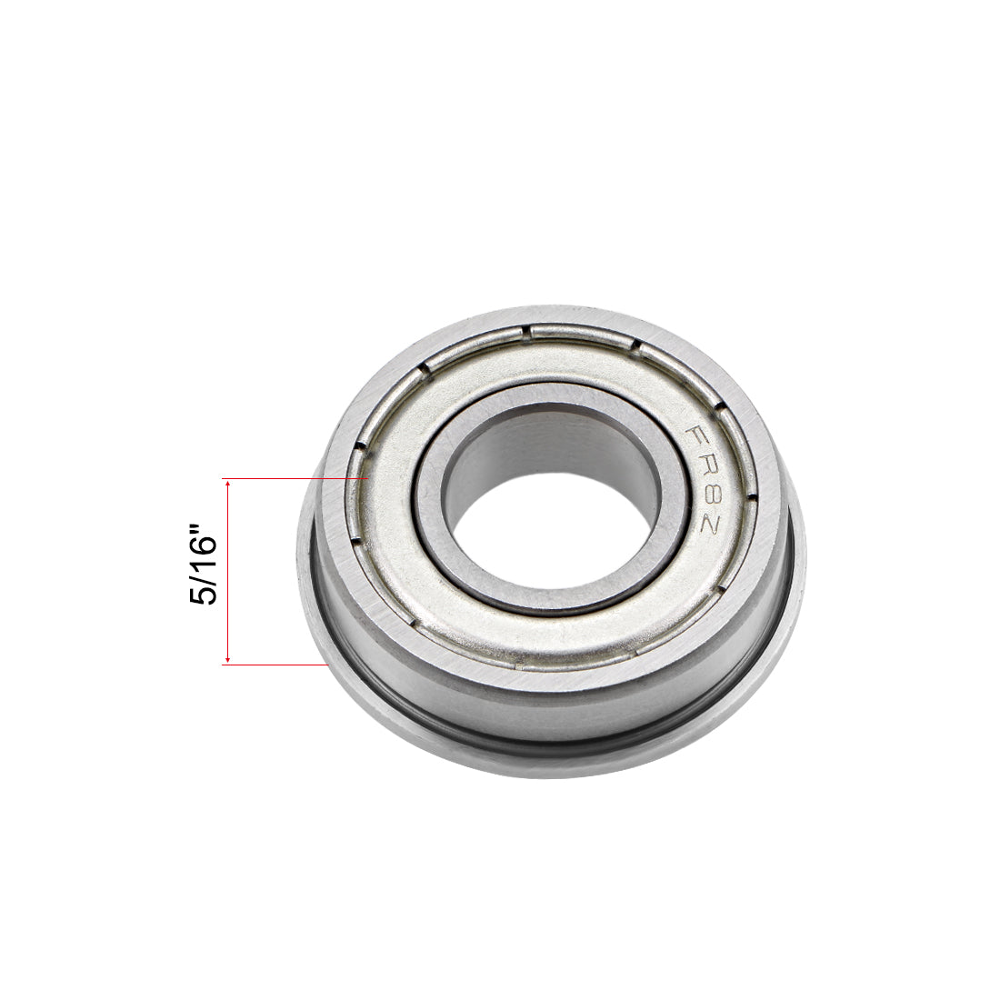 Harfington FR8ZZ Flange Ball Bearing 1/2"x1-1/8"x5/16" Shielded Chrome Bearings 4pcs
