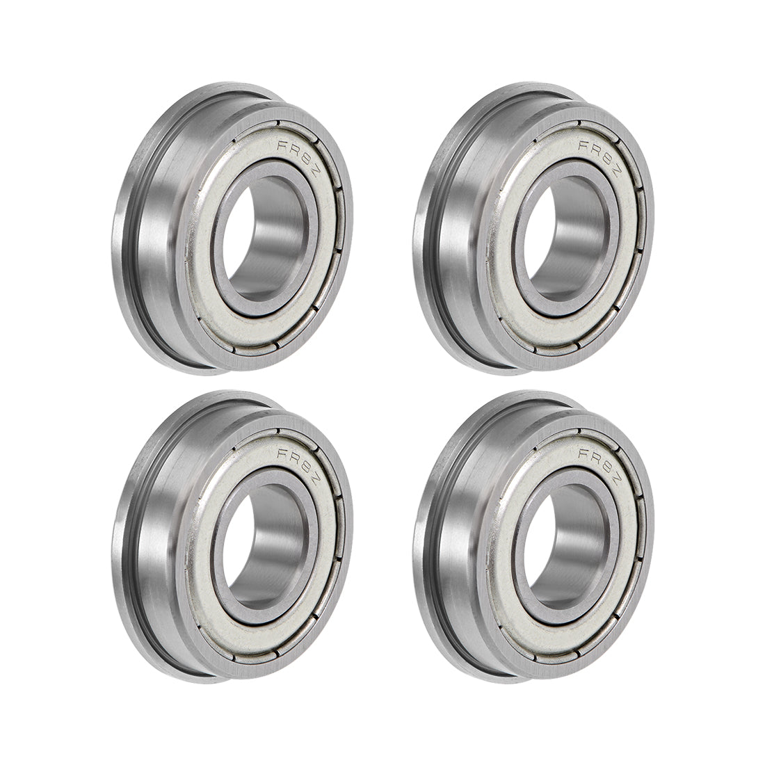 Harfington FR8ZZ Flange Ball Bearing 1/2"x1-1/8"x5/16" Shielded Chrome Bearings 4pcs