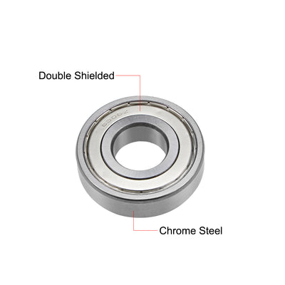 Harfington Deep Groove Ball Bearings Metric Double Shielded Chrome Steel ABEC-3 Z1