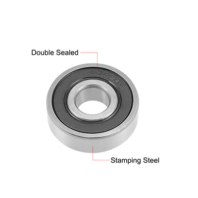 Harfington Uxcell Deep Groove Ball Bearing Double Sealed ABEC-3 Z1 Bearings