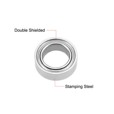 Harfington Deep Groove Ball Bearings Metric Double Shielded Chrome Steel P6 Z1