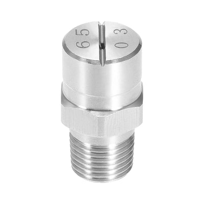 Harfington Flat Fan Spray Tip - 1/8BSPT Male Thread 304 Stainless Steel Nozzle - 65 Degree 1.1mm Orifice Diameter