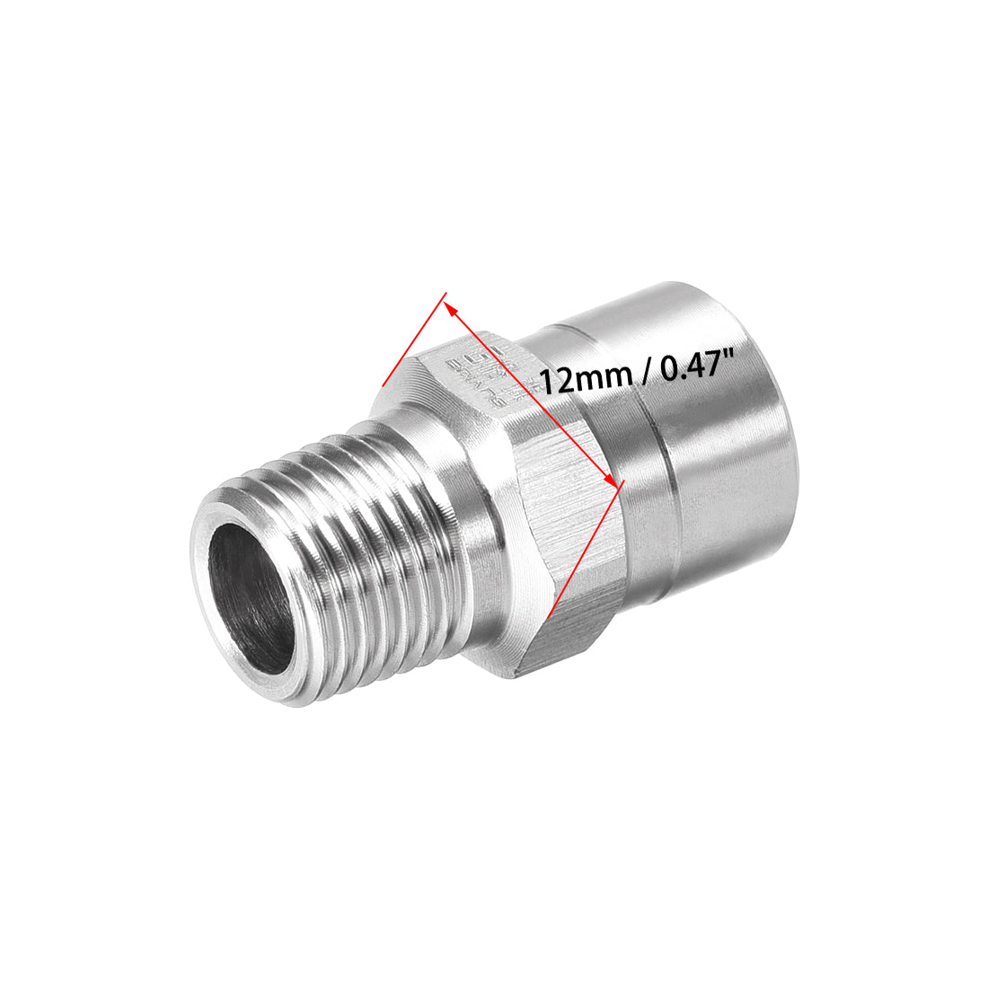Harfington Flat Fan Spray Tip - 1/8BSPT Male Thread 304 Stainless Steel Nozzle - 65 Degree 1.1mm Orifice Diameter - 2 Pcs