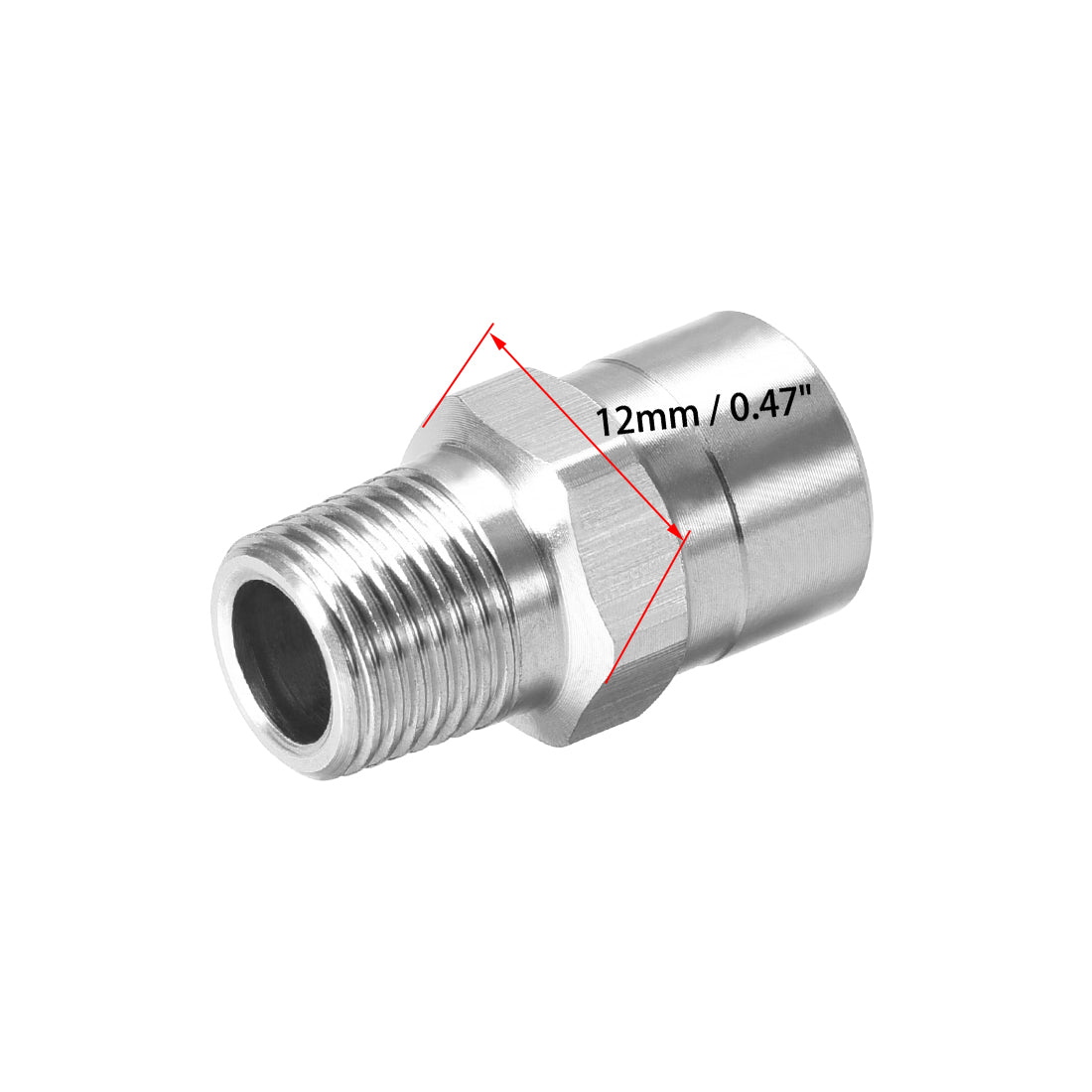 Harfington Flat Fan Spray Tip - 1/8BSPT Male Thread 304 Stainless Steel Nozzle - 65 Degree 1.4mm Orifice Diameter - 2 Pcs