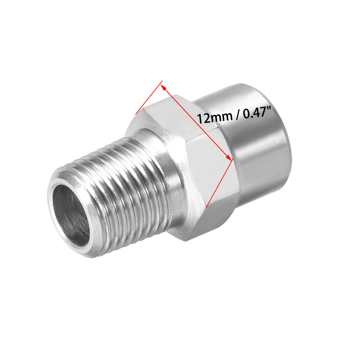 Harfington Flat Fan Spray Tip - 1/8BSPT Male Thread 304 Stainless Steel Nozzle - 65 Degree 2.8mm Orifice Diameter - 2 Pcs
