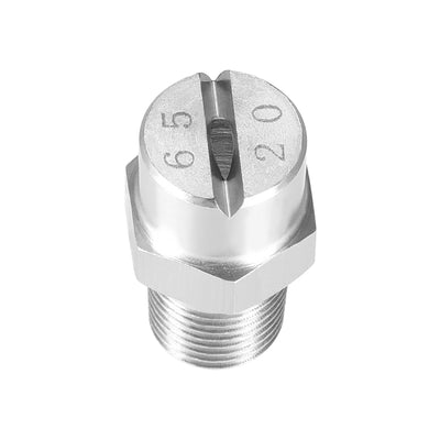 Harfington Flat Fan Spray Tip - 1/8BSPT Male Thread 304 Stainless Steel Nozzle - 65 Degree 2.8mm Orifice Diameter - 2 Pcs