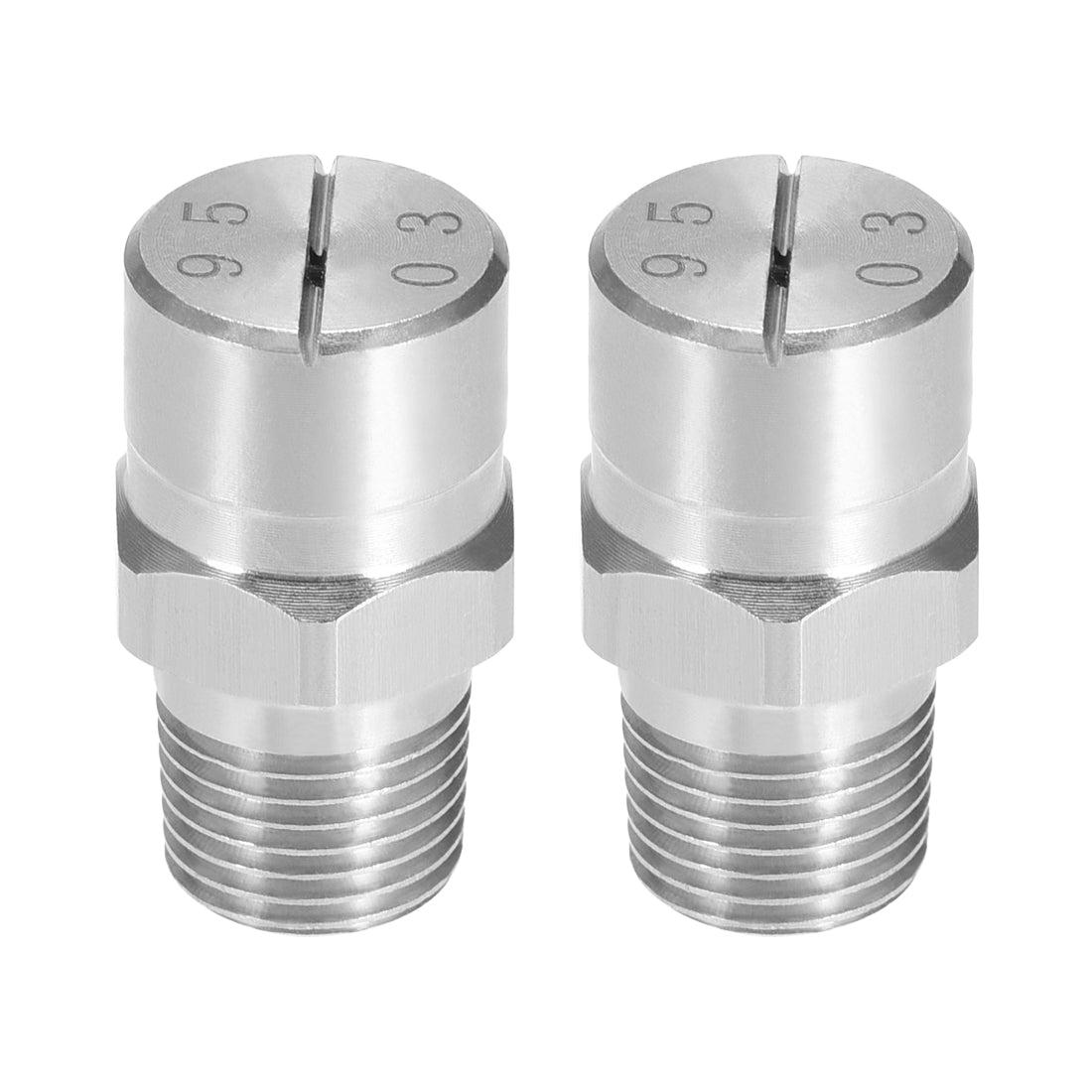 Harfington Flat Fan Spray Tip - 1/8BSPT Male Thread 304 Stainless Steel Nozzle - 95 Degree 1.1mm Orifice Diameter - 2 Pcs