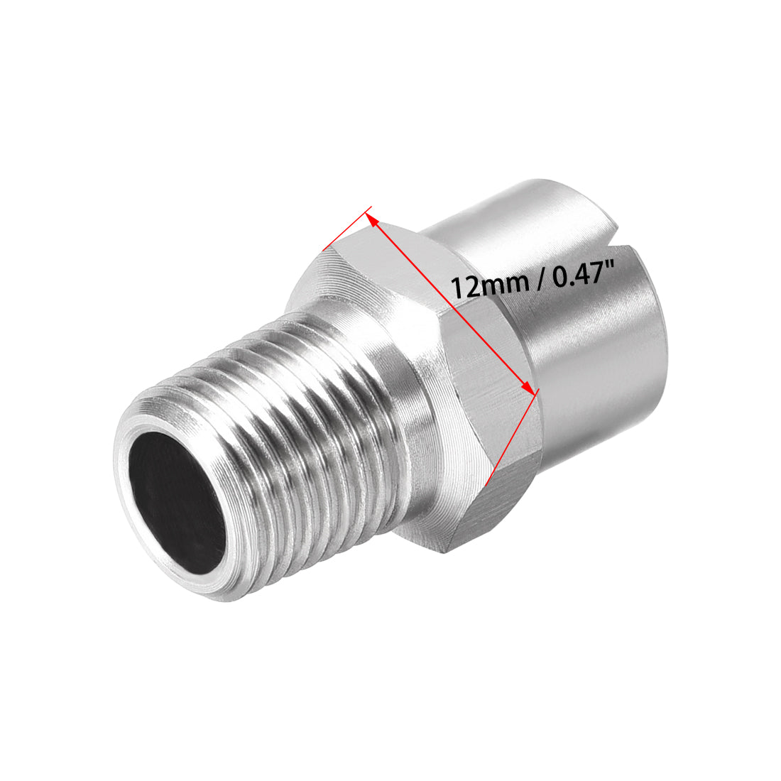Harfington Flat Fan Spray Tip - 1/8BSPT Male Thread 304 Stainless Steel Nozzle - 110 Degree 1.4mm Orifice Diameter - 2 Pcs