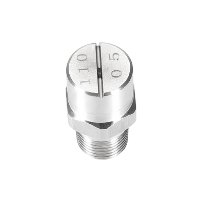 Harfington Flat Fan Spray Tip - 1/8BSPT Male Thread 304 Stainless Steel Nozzle - 110 Degree 1.4mm Orifice Diameter - 2 Pcs