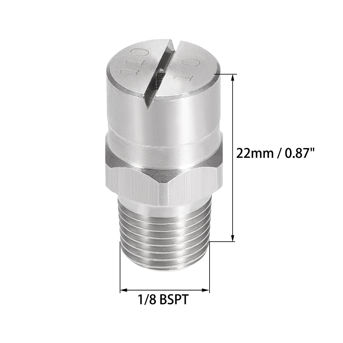 Harfington Flat Fan Spray Tip - 1/8BSPT Male Thread 304 Stainless Steel Nozzle - 110 Degree 2mm Orifice Diameter - 2 Pcs