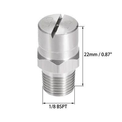 Harfington Flat Fan Spray Tip - 1/8BSPT Male Thread 304 Stainless Steel Nozzle - 110 Degree 2mm Orifice Diameter - 2 Pcs