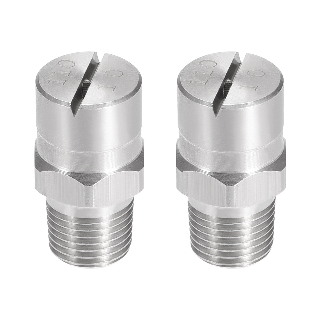 Harfington Flat Fan Spray Tip - 1/8BSPT Male Thread 304 Stainless Steel Nozzle - 110 Degree 2mm Orifice Diameter - 2 Pcs