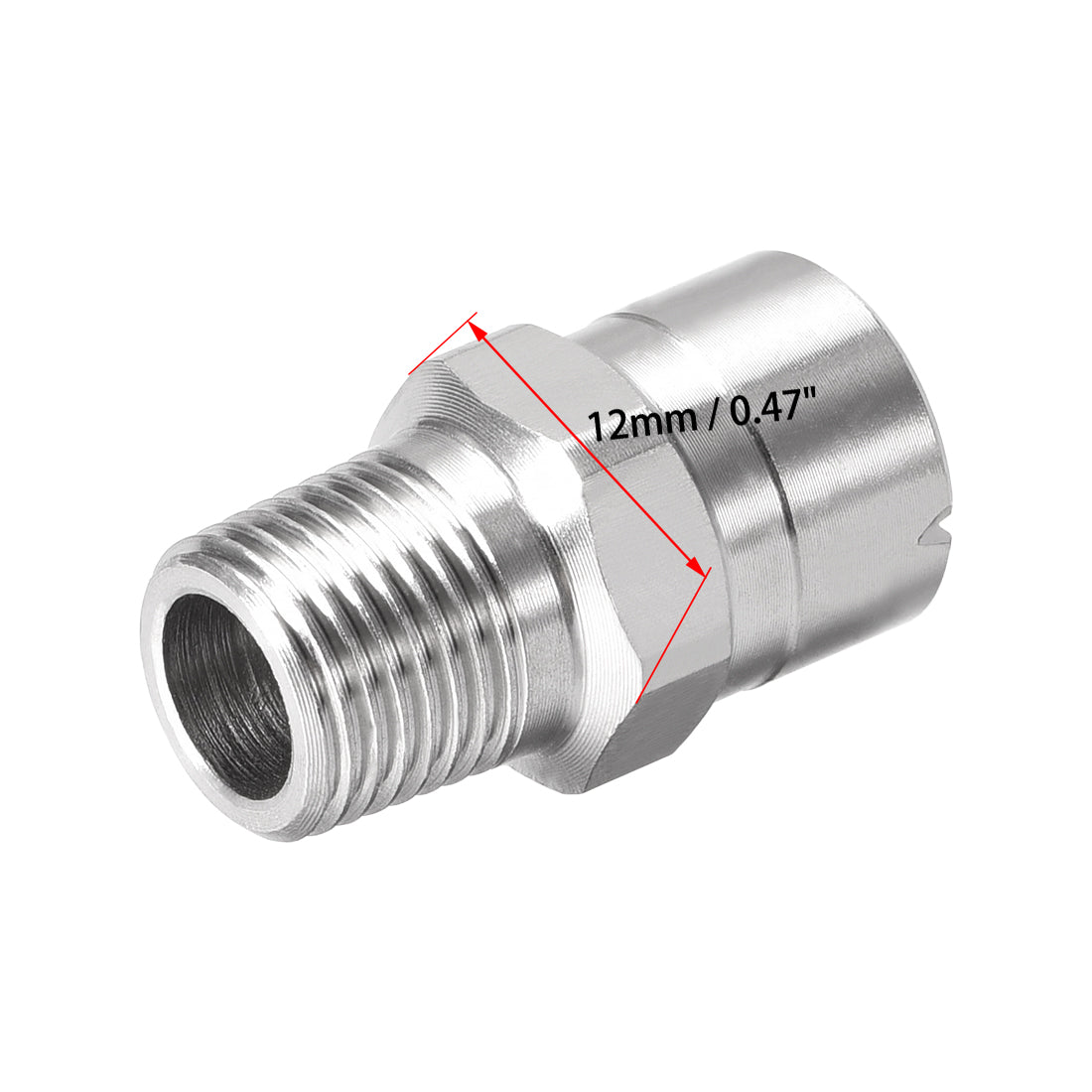 Harfington Flat Fan Spray Tip - 1/8BSPT Male Thread 304 Stainless Steel Nozzle - 110 Degree 2.4mm Orifice Diameter