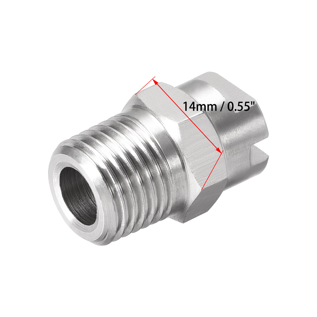 Harfington Flat Fan Spray Tip - 1/4BSPT Male Thread 304 Stainless Steel Nozzle - 65 Degree 1.1mm Orifice Diameter