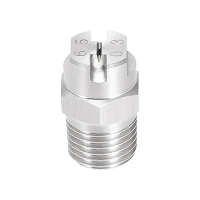 Harfington Flat Fan Spray Tip - 1/4BSPT Male Thread 304 Stainless Steel Nozzle - 65 Degree 1.1mm Orifice Diameter