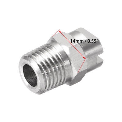 Harfington Flat Fan Spray Tip - 1/4BSPT Male Thread 304 Stainless Steel Nozzle - 65 Degree 1.1mm Orifice Diameter - 2 Pcs