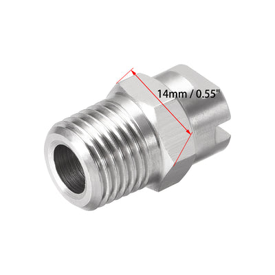 Harfington Flat Fan Spray Tip - 1/4BSPT Male Thread 304 Stainless Steel Nozzle - 65 Degree 1.4mm Orifice Diameter