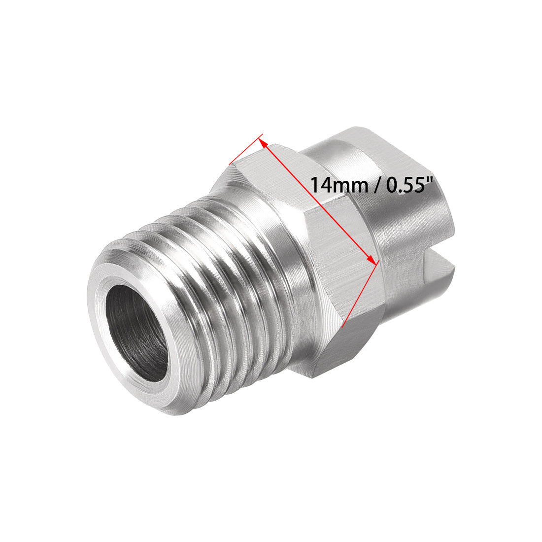Harfington Flat Fan Spray Tip - 1/4BSPT Male Thread 304 Stainless Steel Nozzle - 65 Degree 1.4mm Orifice Diameter - 2 Pcs