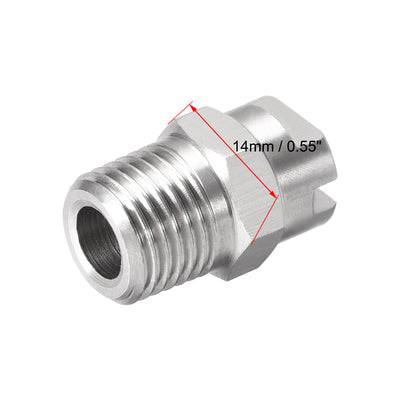 Harfington Flat Fan Spray Tip - 1/4BSPT Male Thread 304 Stainless Steel Nozzle - 65 Degree 1.8mm Orifice Diameter