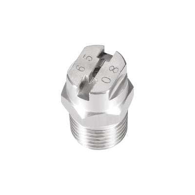 Harfington Flat Fan Spray Tip - 1/4BSPT Male Thread 304 Stainless Steel Nozzle - 65 Degree 1.8mm Orifice Diameter