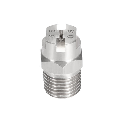 Harfington Flat Fan Spray Tip - 1/4BSPT Male Thread 304 Stainless Steel Nozzle - 65 Degree 1.8mm Orifice Diameter