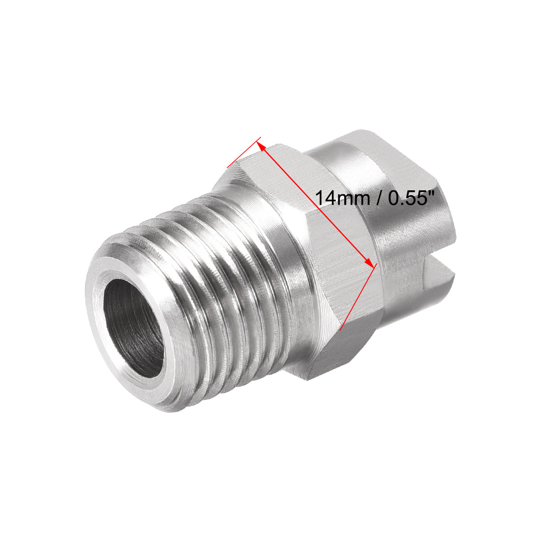 Harfington Flat Fan Spray Tip - 1/4BSPT Male Thread 304 Stainless Steel Nozzle - 65 Degree 1.8mm Orifice Diameter - 2 Pcs